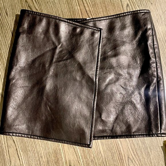 Emporio Armani Dresses & Skirts - Emporio Armani Black Leather Wrap Skirt